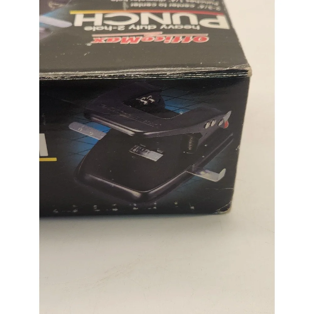 Heavy Duty Black Office Max 2-Hole Punch‎ Office Equipment Paper New